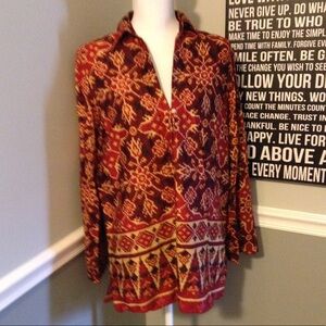 RL Lauren Ralph Lauren Tunic Size Large Long Sleeve Top Blouse